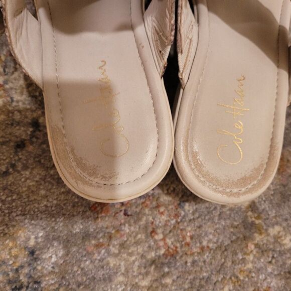 Cole Haan Nike Air Snakeskin Print Side Wedge Flip Flop Sandals Size 9 - Picture 11 of 13